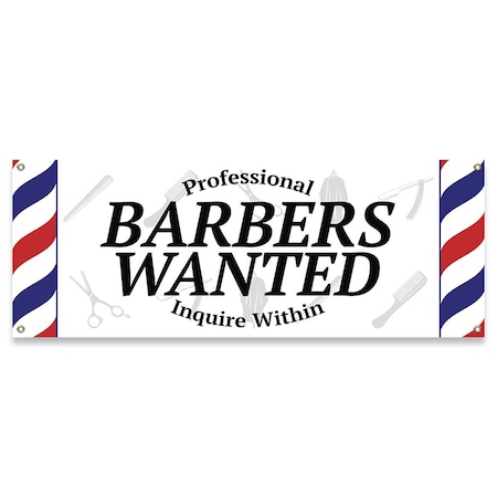Signmission Professional Barbers Wanted Banner Concession Stand Food Truck Single Sided B-30135